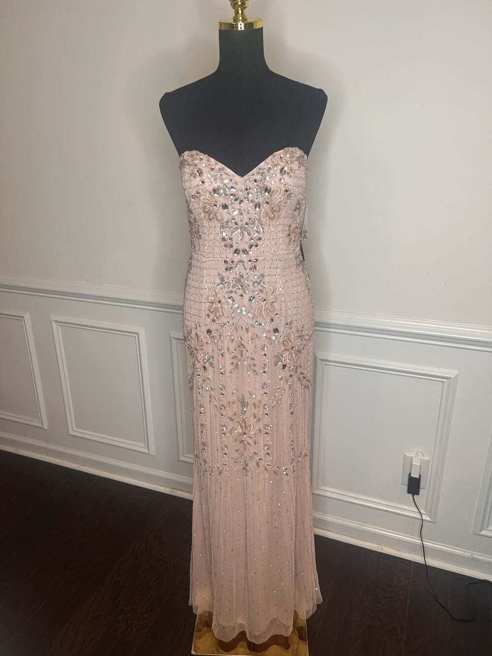 Aidan By Aidan Matrix Women’s Beaded Strapless Gown, Blush, Sz.6. $495 - Picture 3 of 16